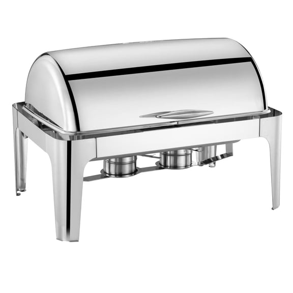Accreate Roll Top Chafing Dish Buffet Set,9 Qt Stainless Steel Food Warmer with Viewing Lid & Alcohol Burner, for Wedding, Catering, Party & Buffet