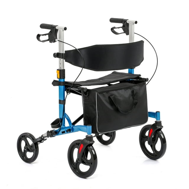 Accreate Rolling Walker for Seniors - Lightweight Folding Rollator Walker with Seat and Dual Braking System