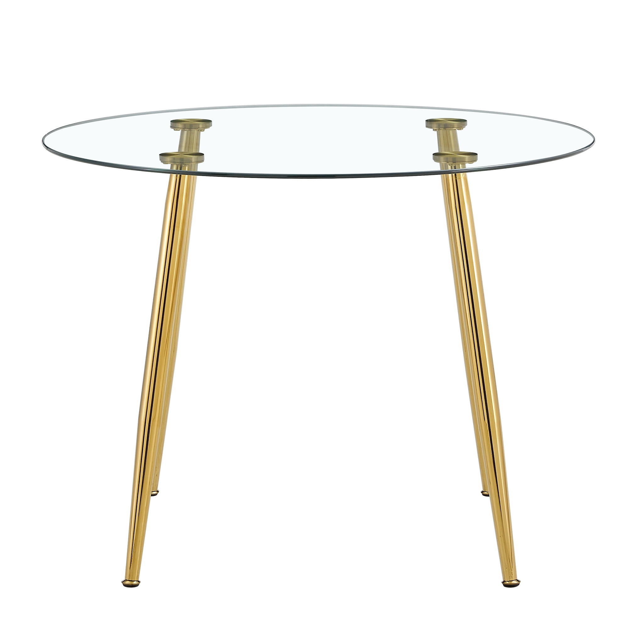 Accreate Round Glass Dining Table, 40 Inch Modern Minimalist Circular ...