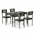 thumbnail image 1 of Accreate Rustic Farmhouse Dining Table Set, 4 Chairs & Rectangular Table for Small Spaces, 1 of 6