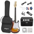 thumbnail image 1 of Accreate Single Coil Electric Guitar Electric Guitar, 39" Full Size Electric Guitar Kit Solid Body,HSS Pick Up, Electric Guitar for Beginner Brown, 1 of 6