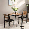 thumbnail image 1 of Accreate Space Saving Dining Set for 2, Modern Table and 2 Chairs, Wood Grain & Metal Frame, 1 of 9