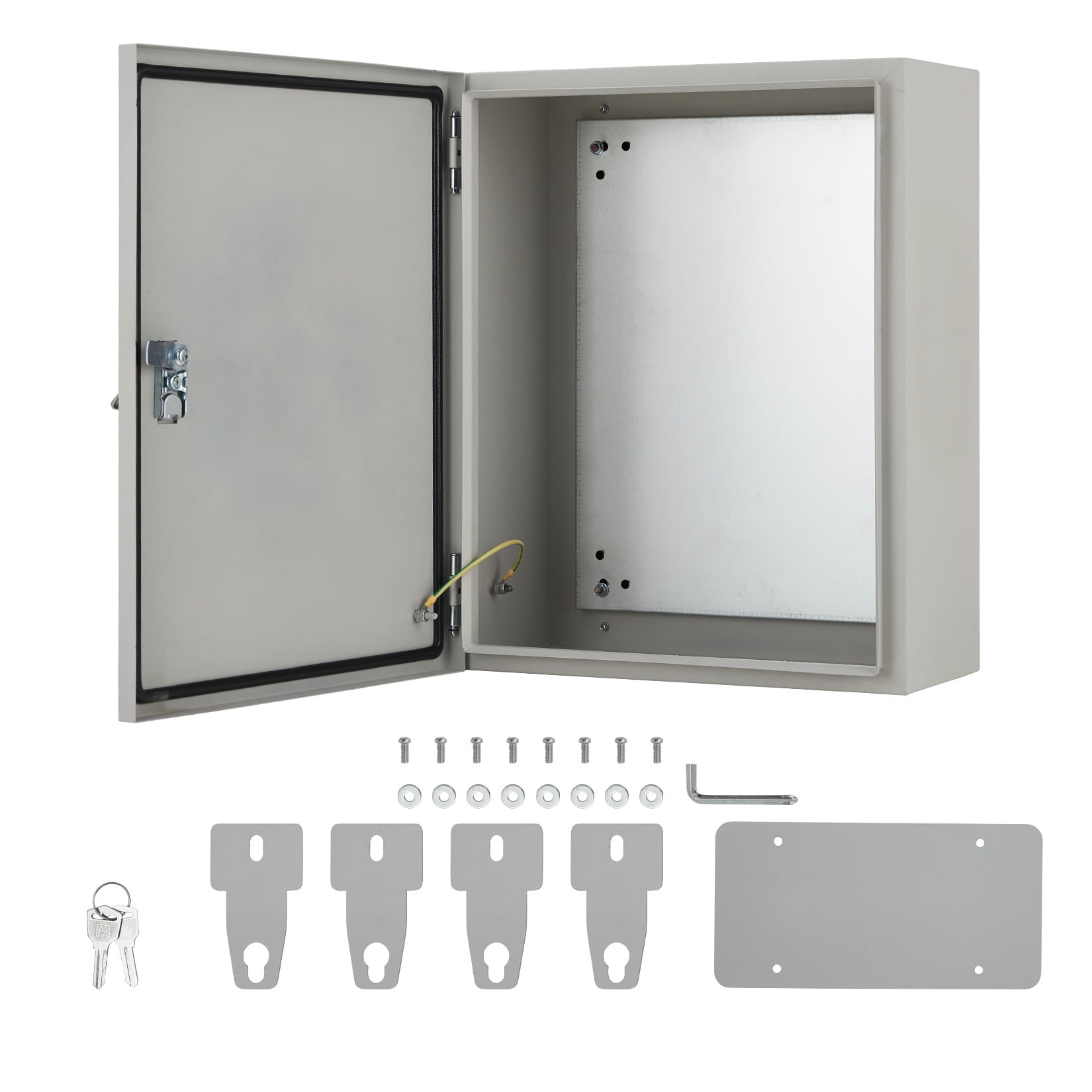 Accreate Stainless Steel Electrical Enclosure Box, NEMA 4X, IP67 Waterproof & Dustproof, Lockable Outdoor Junction Box with Mounting Plate & Keys for Indoor/Outdoor Use
