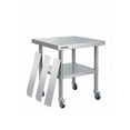 thumbnail image 1 of Accreate Stainless Steel Work Table with Removable 3-Sided Rim & 4 Locking Wheels, Heavy Duty Commercial Kitchen Prep Cart, 1 of 8