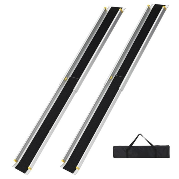 Accreate Telescoping Portable Wheelchair Ramps for Steps 6 FT, Adjustable Wheelchair Ramp with Anti-Slip Surface and Storage Bag, 600 Lb Weight Capacity, 2 Panels