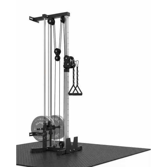 Accreate Wall Mount Cable Machine, 19-Position Dual Pulley LAT Pulldown & Crossover System for Home Gym, 400lb Capacity, Garage & Apartment Strength Equipment
