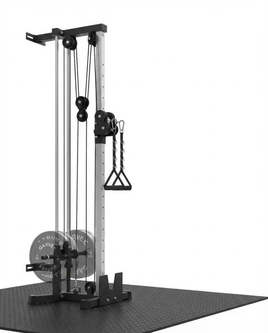 Accreate Wall Mount Cable Machine, 19-Position Dual Pulley LAT Pulldown & Crossover System for Home Gym, 400lb Capacity, Garage & Apartment Strength Equipment