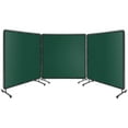 thumbnail image 1 of Accreate Welding Screen with Frame, 3-Panel Welding Curtain Screens, Flame-Resistant Transparent PVC Curtain, 12 Locking Swivel Wheels for Moveable Workshop Safety and Welding Protection, 1 of 7