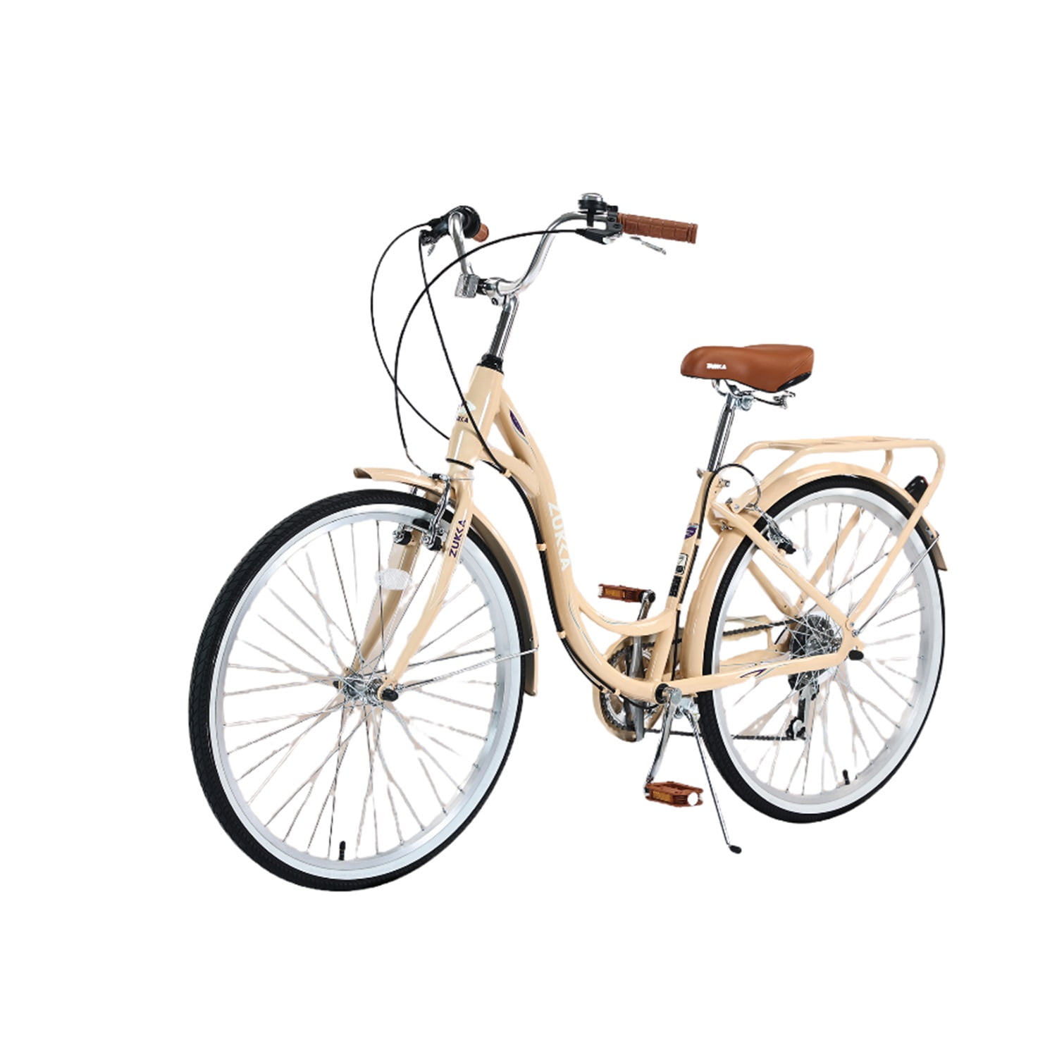 Hiland 26 Zoll Beach Cruiser Bike - 7-Gang Cityrad Für Damen & Herren Mit Korb