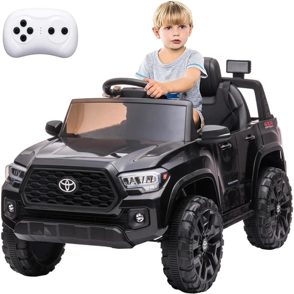 Accreate officially Licensed Toyota Tacoma 12V Kids Ride On Car, Kids Electric Vehicles with Parent Remote Control Spring Suspension Safety Belt, Soft Start, Led Headlight, Age for 37-96 Months(Red)