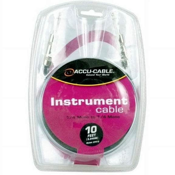 American DJ QTR10 10 ft. 0.25 in. Male to Male Mono Instrument Cable