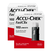 Accu-Chek FastClix Diabetes Lancets for Diabetic Blood Glucose Testing (2 Packs of 102) (Packaging May Vary)