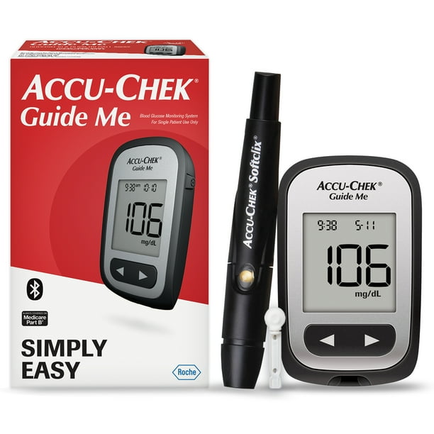AccuChek Guide Me Glucose Monitor Kit for Diabetic Blood Sugar Testing
