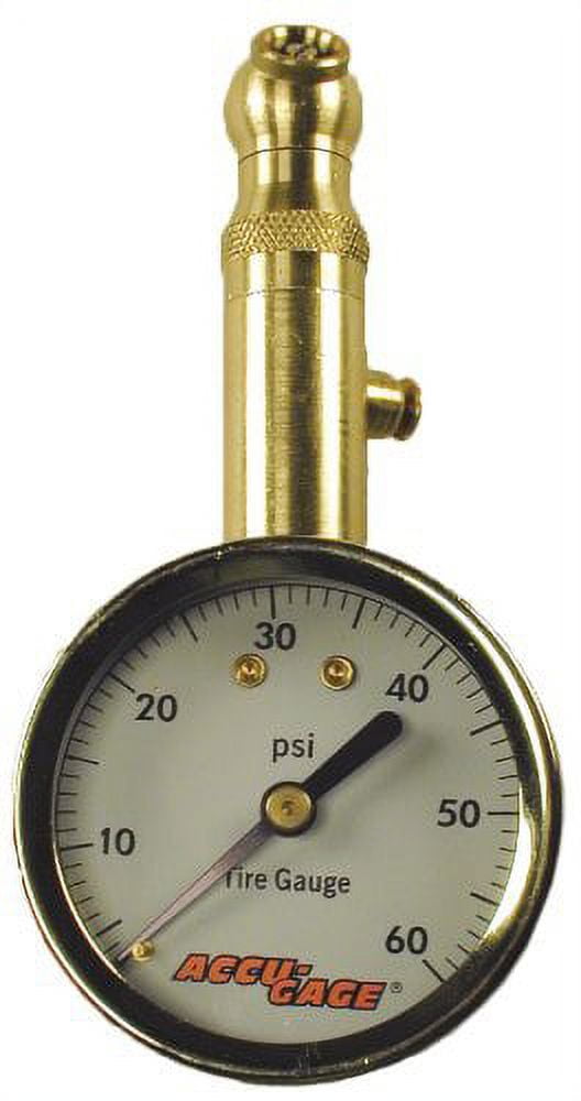 Accu-Gage S60XA (5-60 PSI) Swivel Angle Chuck Dial Tire Pressure Gauge with Bleed Valve