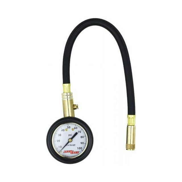 Milton Accu-Gage Dial Tire Pressure Gauge 100 PSI 11 Inch with Straight ...