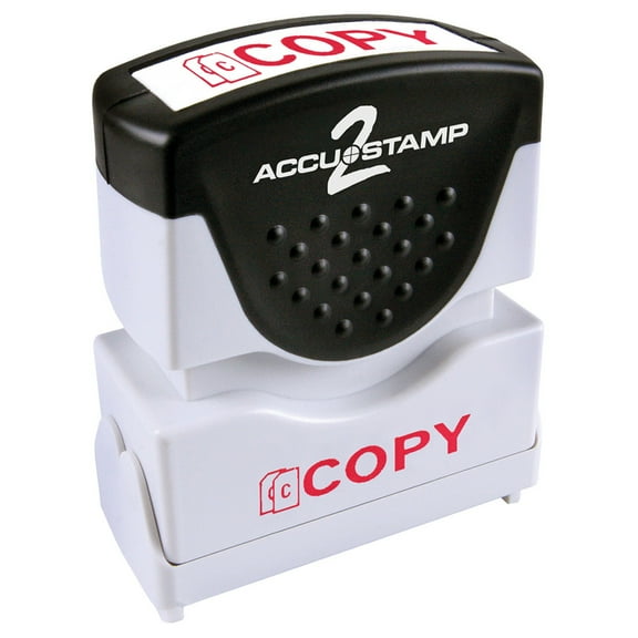Accu-Stamp2 Shutter One-Color Stamp, "Copy", 1 5/8" x 1/2" Impression, Red