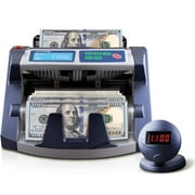 AccuBANKER AB1100PLUS UV Commercial Digital Bill Counter Hopper Capacity 200 Bills & Speed of 1,300 Bills/Min Money Counter Machine with Counterfeit Detector UV Light - UL Listed