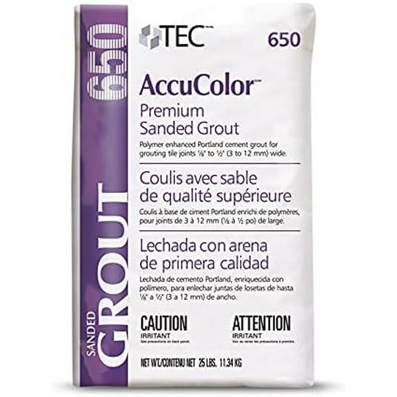 AccuColor - Premium Sanded Grout - Enhanced Color-Consistent, Wear-Resistant, Shrink-Resistant Joint Filler for use with Tile - 25 LB - 941 Raven Color