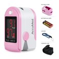 thumbnail image 1 of AccuMed CMS-50DL Pulse Oximeter Finger Pulse Blood Oxygen SpO2 Monitor w/Carrying case, Landyard Silicon Case & Battery (Pink), 1 of 5
