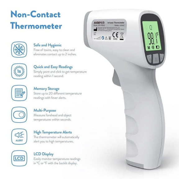 AccuMed Jumper Non-Contact Infrared Thermometer for Forehead (JPD-FR202) FDA Cleared