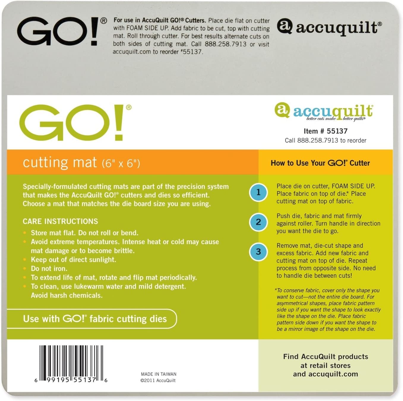 AccuQuilt GO! Baby Cutting Mat6"X6"