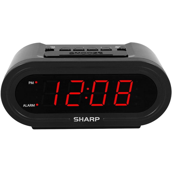 AccuSet Automatic Smart Alarm Clock Self-Setting Digital Clock, Auto Time & DST Adjustment, Easy-Read Red LED Display, Battery Backup, Simple Plug-and-Play Clock for Seniors & Bedrooms