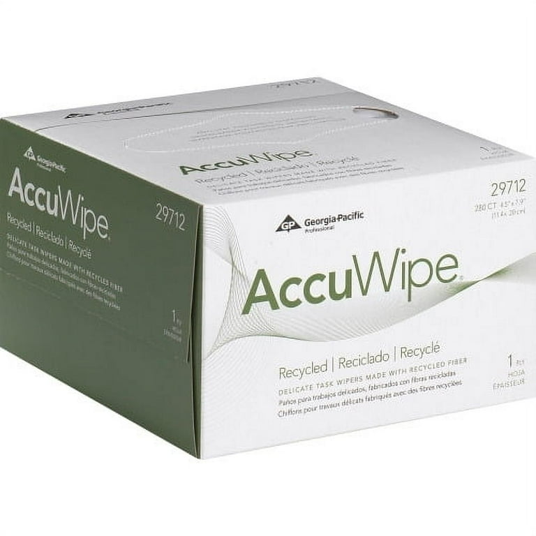 Pacific Blue Basic AccuWipe Recycled Disposable Delicate Task Wipers - For Precision Part, Instrument, Lens - Absorbent, Soft, Non-abrasive, Disposable, Streak-free - Fiber - 280 / Box - 60 / Carton - White Pacific Blue Basic AccuWipe Recycled Disposable Delicate Task Wipers - For Precision Part, Instrument, Lens - Absorbent, Soft, Non-abrasive, Disposable, Streak-free - Fiber - 280 / Box - 60 / Carton - White