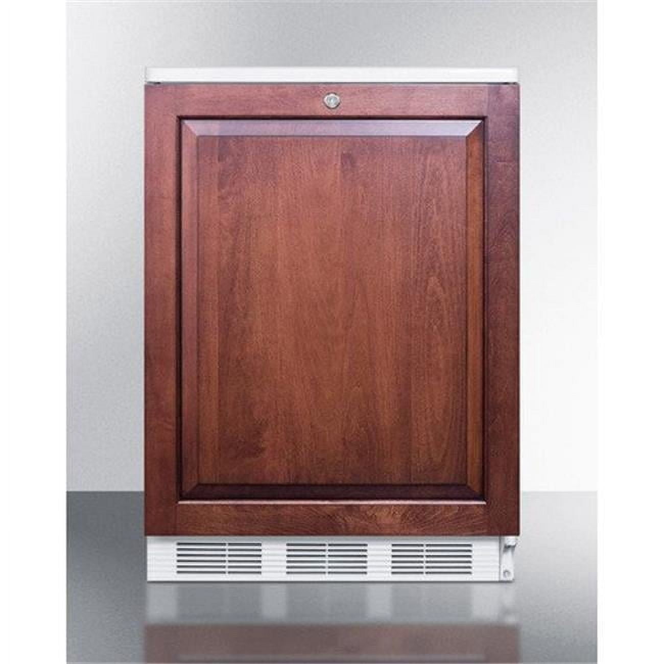 Commercially approved built-in undercounter all-refrigerator with auto defrost, deluxe interior, and front lock; capable of accepting full overlay panels
