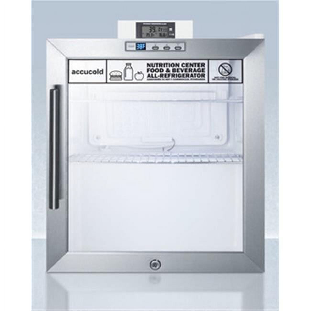 Accucold SCR215LNZ 1.7 cu. ft. Glass Door Nutrition Center All Refrigerator with Alarm & Thermometer