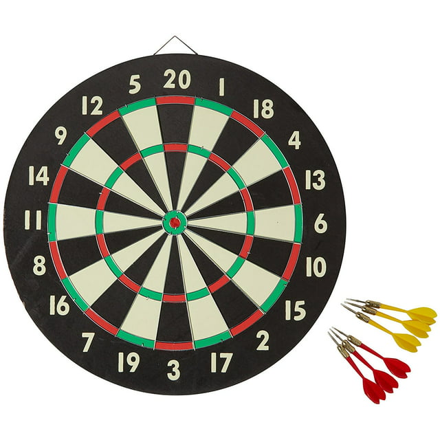 Accudart 2-in-1 Star Lite Quality-Bound Paper Dartboard Game Set with Six Included Brass Darts