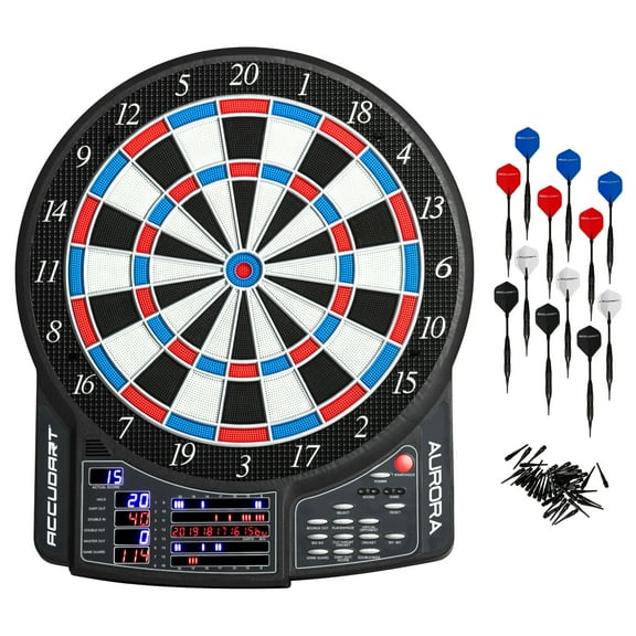 Accudart Aurora 15.5" Electronic Dartboard - 41 Games with 323 Variations - Official Tournament-Sized - 10 LED Displays - Advanced Features