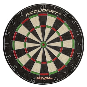 Accudart Rival Bristle Dartboard - Official Size 18" x 1.5" - Rotatable Metal Number Ring - Round Spider Wires - Self Healing Sisal - Staple Free Bullseye