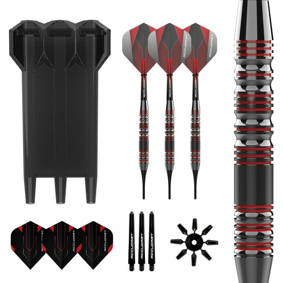 Accudart Soft Tip Dart Set 3.0 - Gunmetal Finish Steel Barrel - Hybrid Grip - Polycarbonate Shafts - Standard Shape Flights - Drop In Case Stores Fully Assembled Darts