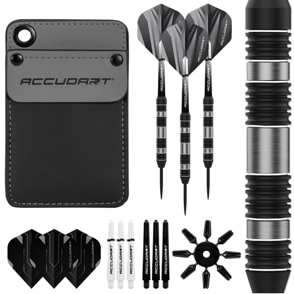 Accudart Soft Tip Dart Set 4.0 - Tungsteel Barrel - Round Grooves for Consistent Grip - Polycarbonate Shafts - Pocket Wallet for Convenient Storage - Ideal for Electronic Dartboards