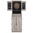 thumbnail image 1 of Accudart Standing LED Bristle Dartboard Cabinet Set - Weathered Grey Finish - Brazilian Sisal Dartboard - Built-In Storage - Protective Velvet Backboard - Dual Chalkboards and 6 Darts, 1 of 5