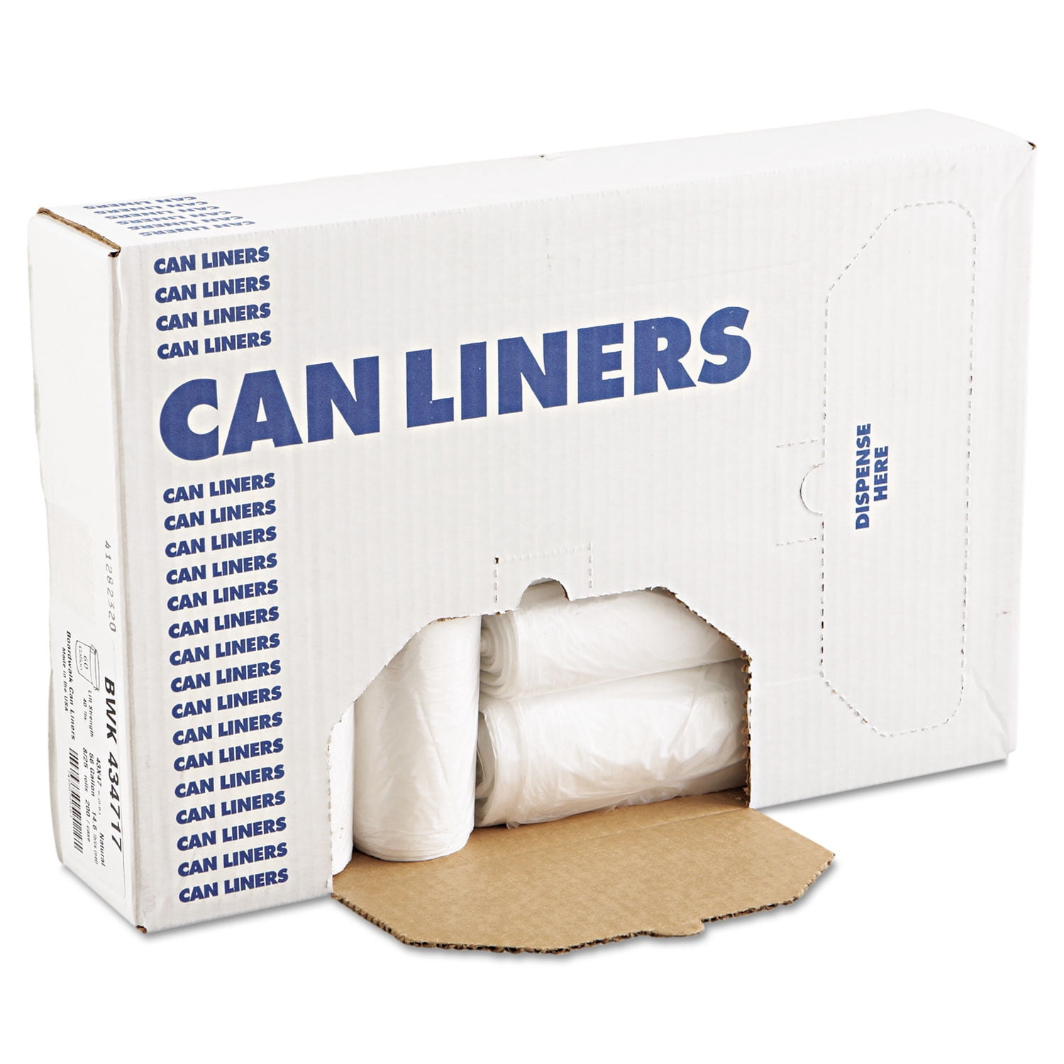 Accufit® High-density Can Liners With Accufit Sizing, 23 Gal, 14 Microns, 29" X 45", Natural, 250/carton