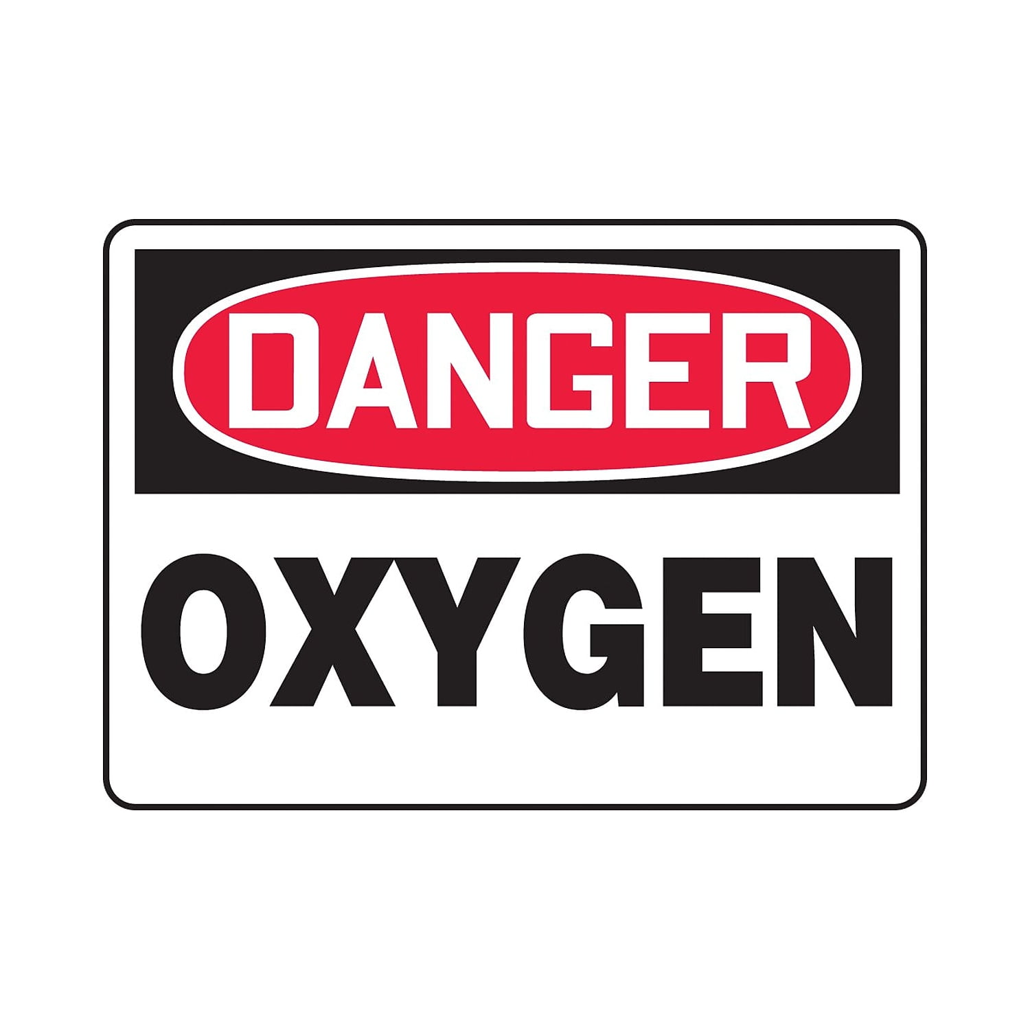 Accuform 7" x 10" Adhesive Vinyl Safety Sign "DANGER OXYGEN" Red/Black On White (MCHL168VS)