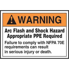 Accuform Arc Flash Label,3 1/2 inx5 in,Vinyl LELC308