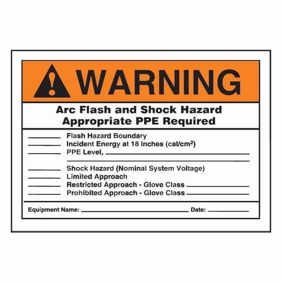 Label,3-1/2x5,Warning Arc Flash and, LELC318 LELC318