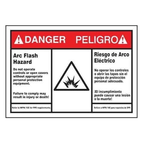 Accuform Arc Flash Label,3 1/2 inx5 in,Vinyl SBLSPS149