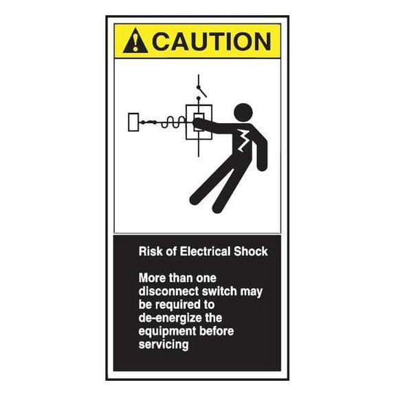 CEMA Label, 6 in Height, 3 in Width, Vinyl, Vertical Rectangle, English