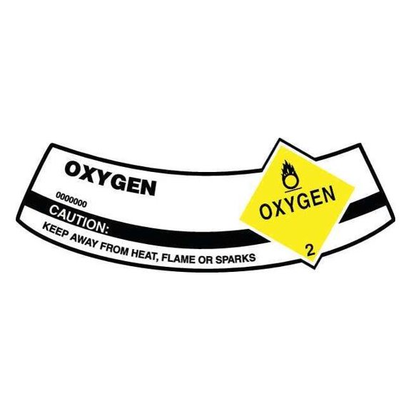 Cylinder Label, 2 in H, 5 1/4 in W, Vinyl, Arch, English, MCSLOXY