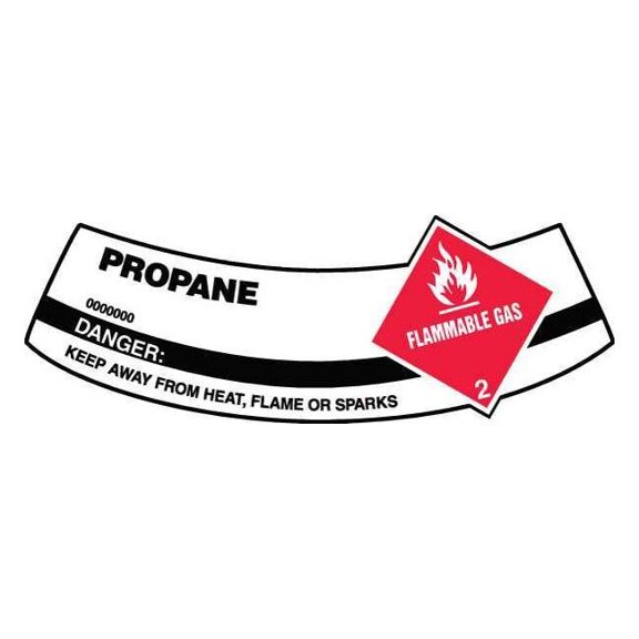 Cylinder Label, 2 in H, 5 1/4 in W, Vinyl, Arch, English, MCSLPRR