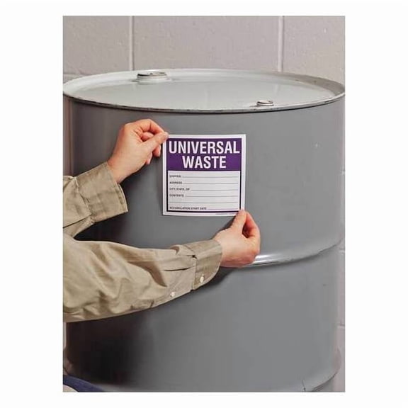 Haz Waste Label,Universal Waste,6x6 in,Paper,250/RL, PK250 MHZW16PSL