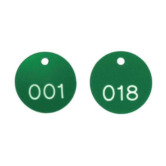 Accuform Engraved Numbered Tags,Plastic,PK100 TDG302GN