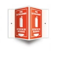Accuform Fire Extinguisher Spanish Bilingual 3D Projection Sign, Fire