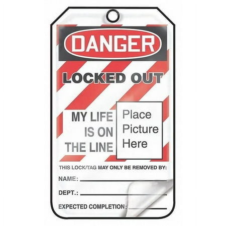 Accuform Lockout Tag,3-1/4"WX5-3/4"H,PK5 MLT609LPM