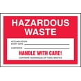 Accuform MHZW15PSC Adhesive Coated Paper Hazardous Waste Label, Legend