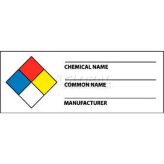 Accuform Manufacturing 1252300 1.5 x 4 in. NMC WOL8ALV NFPA Chemical Label - Multi Color