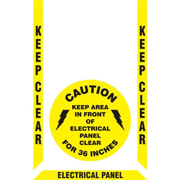 Accuform Manufacturing B2304720 PSR526 Slip-Gard Floor Marking Kit - Electrical Panel - Keep Clear - Yellow